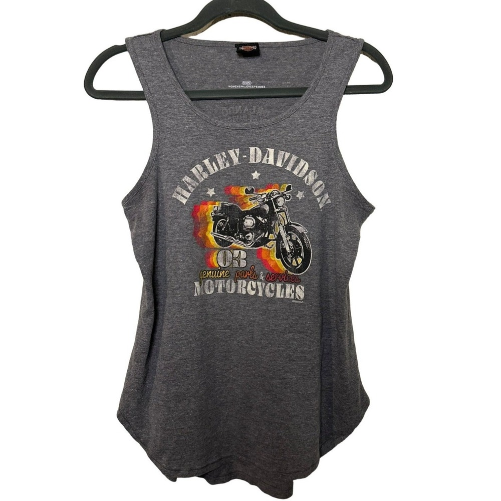 Harley-Davidson Women's Medium Heather Gray Racerback Tank Top‎ Motorcycle Biker